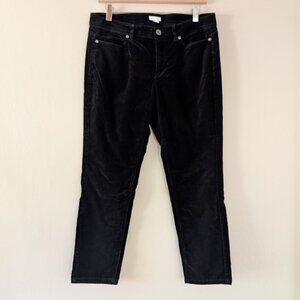 J. Jill Black Black Velvet Straight Leg Pants 8 Petite Classic Casual Chic Work
